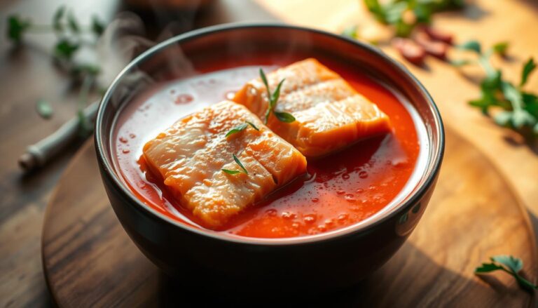 tomato soup with salmon